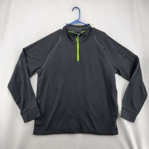 UNDER ARMOUR Shirt Men's Long Sleeve Quarter Zip High Neck Pullover Black XL - Picture 2 of 12